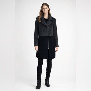 Trina Turk Asymmetrical Wool Peacoat Overcoat 0